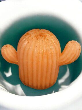 Orange soap handmade Green Cactus 2x2in 4oz